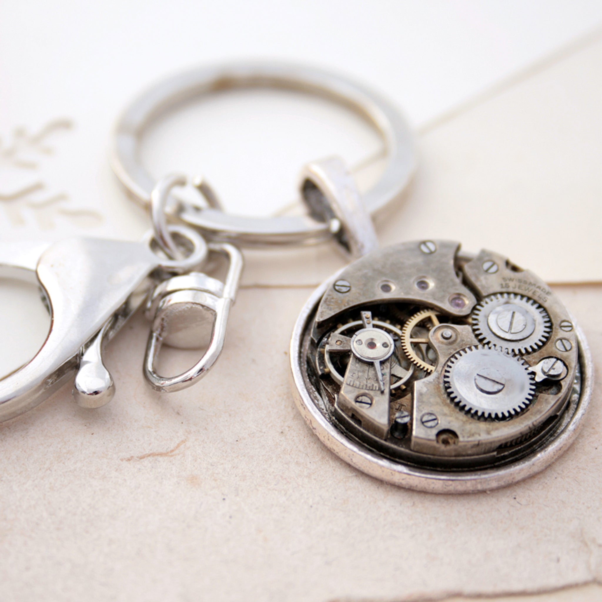 keyrings for car keys with steampunk watch