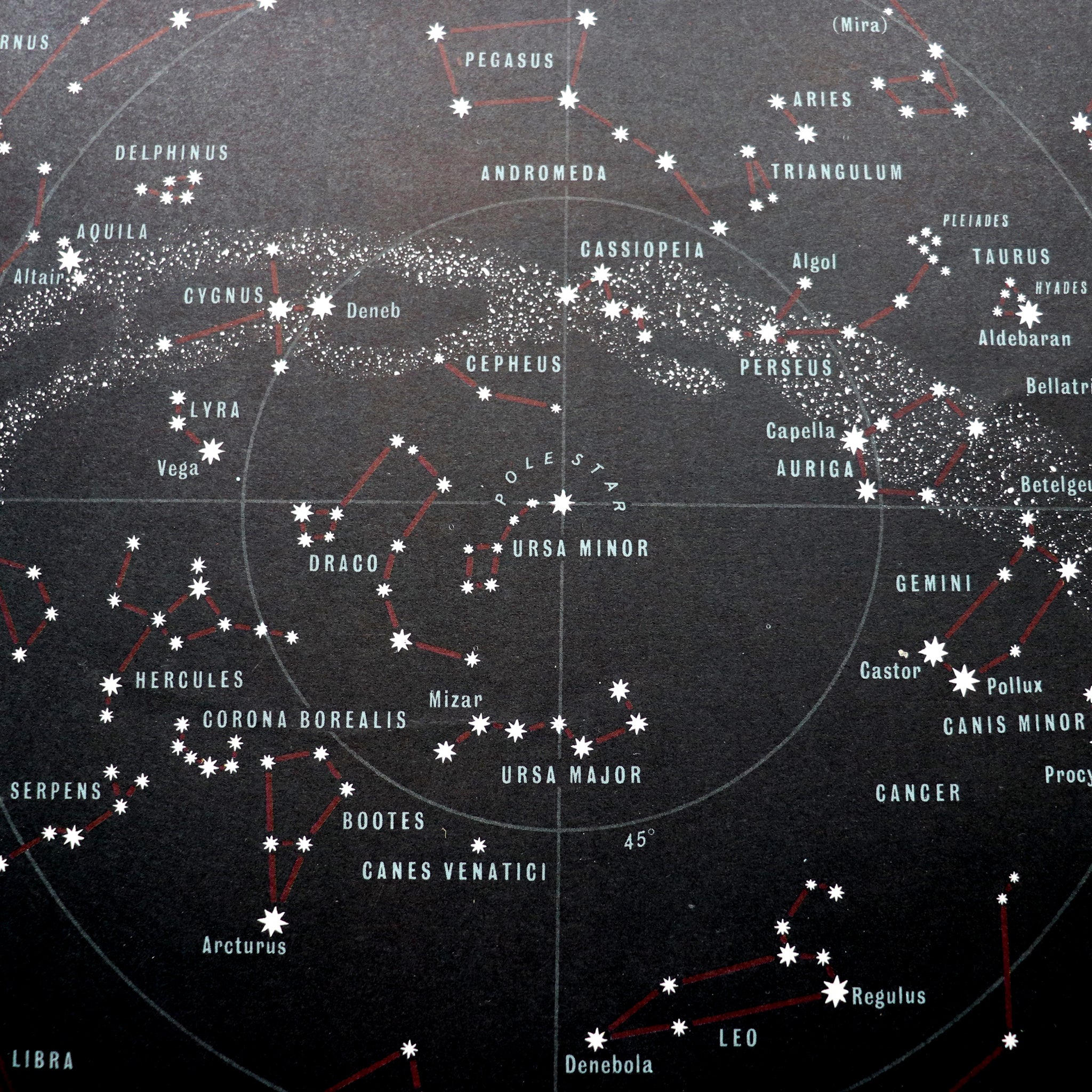 Black map of star constellations
