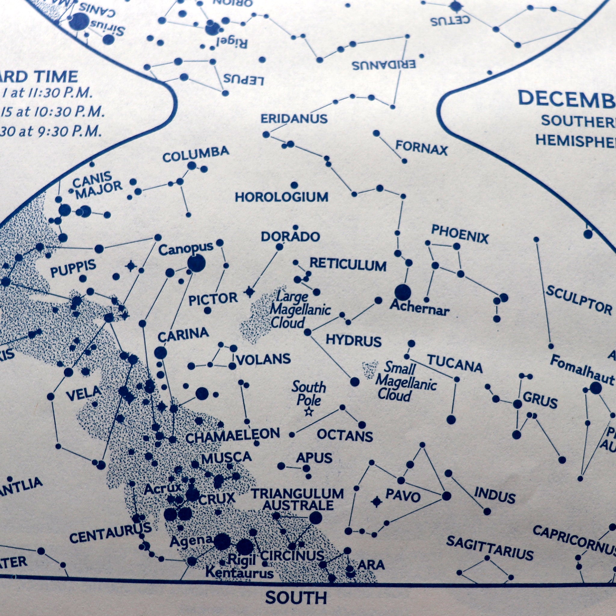 Vintage white map of heavens